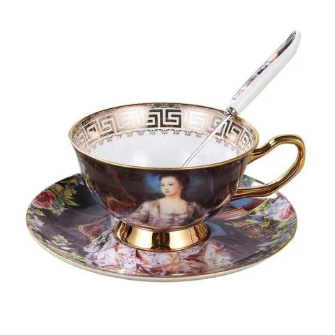 Retro Porcelain Coffee Cup Set