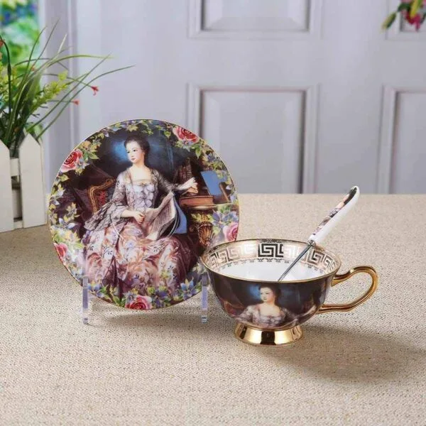 Retro Porcelain Coffee Cup Set - Image 4