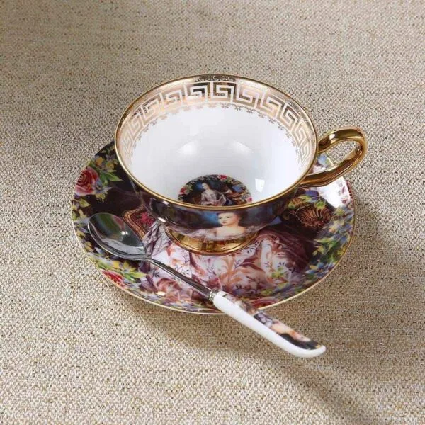 Retro Porcelain Coffee Cup Set - Image 3