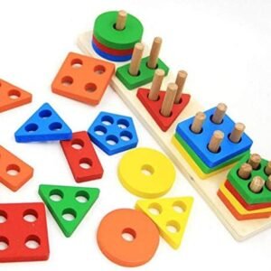 Wooden Kids Toys Colorful Geometric